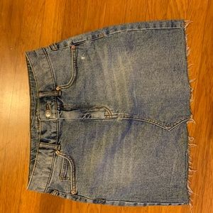 highwaisted denim skirt